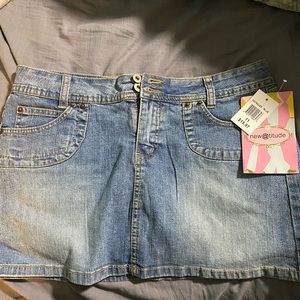 Blue Denim Mini Skirt